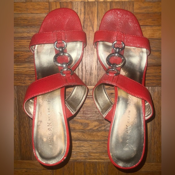 Anne Klein Red Strappy Sandals - Picture 1 of 7